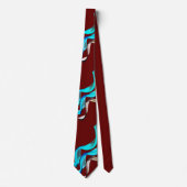 ブルゴーニュのブルーとタンのバナー ネクタイ (正面)