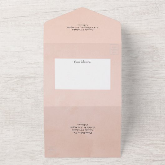 ブルゴーニュのベリーと赤面結婚フローラの全てを一つにする オールインワン招待状 (外側)