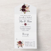 ブルゴーニュのベリーと赤面結婚フローラの全てを一つにする オールインワン招待状 (内側)