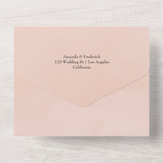 ブルゴーニュのベリーと赤面結婚フローラの全てを一つにする オールインワン招待状 (裏面)