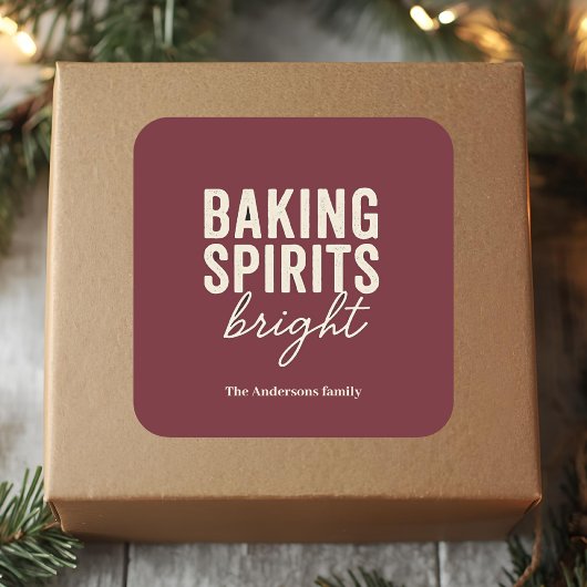 ブルゴーニュのホリデー「Baking Spirits Bright」 スクエアシール