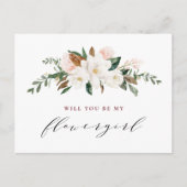 ブルゴーニュのマグノリアが花のカードを渡してくれる インビテーションポストカード (正面)