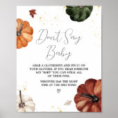 ブルゴーニュのミニマリスト秋のカボチャ言わないベビー ポスター (正面)