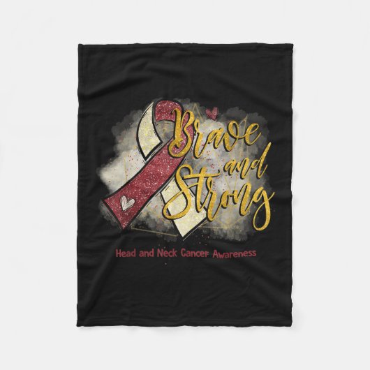 ブルゴーニュのリボン勇敢で強い頭頸部がん フリースブランケット (正面)