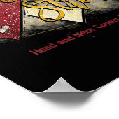 ブルゴーニュのリボン勇敢で強い頭頸部がん ポスター (角)