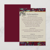 ブルゴーニュのリーフ結婚フローラのゲスト情報 エンクロージャーカード (正面/裏面)