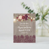 ブルゴーニュのレースと素朴花の日付を保存 案内ポストカード (スタンド正面)