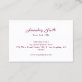 ブルゴーニュのロゴウィメンズ体気に 名刺 (裏面)