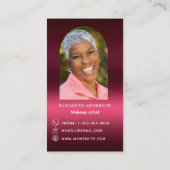 ブルゴーニュのロゴ写真アーチQrソーシャルメディアのプレミアム 名刺 (裏面)