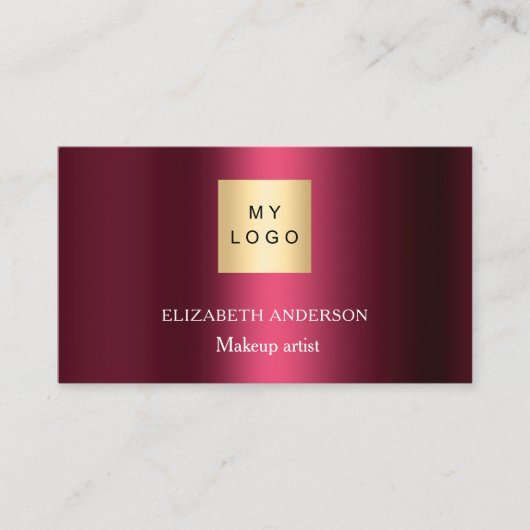 ブルゴーニュのロゴ写真Qrコードソーシャルメディア 名刺 (正面)