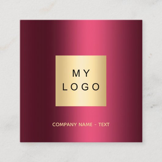 ブルゴーニュのロゴQRコエレガントード スクエア名刺 (正面)