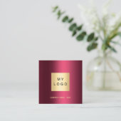 ブルゴーニュのロゴQRコエレガントード スクエア名刺 (スタンド正面)