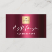 ブルゴーニュのロゴqrコードギフト証明書カード 名刺 (正面)