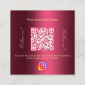 ブルゴーニュのロゴQRコードInstagram 後を追us スクエア名刺 (裏面)