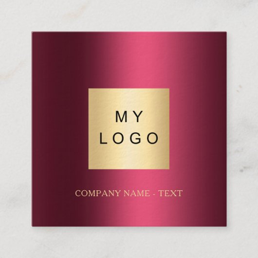 ブルゴーニュのロゴQRコードSNSアイコンプレミアム スクエア名刺 (正面)