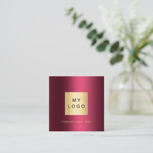 ブルゴーニュのロゴQRコードSNSアイコンプレミアム スクエア名刺 (スタンド正面)