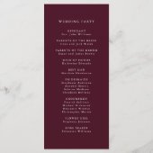 ブルゴーニュのロマン結婚ティック書道式 プログラム (裏面)