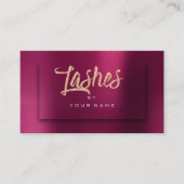 ブルゴーニュのローズゴールドメタリックのタイポグラフメイクアップの灰 名刺 (正面)