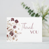 ブルゴーニュのワイルドフラワーポピー花ベイビーシャワー サンキューカード (スタンド正面)