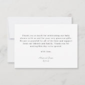 ブルゴーニュのワイルドフラワーポピー花ベイビーシャワー サンキューカード (裏面)