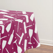 ブルゴーニュのワイングラスとボトル パターン（の模様が）ある テーブルクロス (インサイチュ)