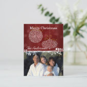 ブルゴーニュのワインファミリークリスマスフォト シーズンポストカード (スタンド正面)