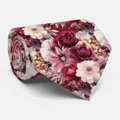 ブルゴーニュのワインボホウォーターの色の花 ネクタイ (ロール)