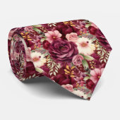 ブルゴーニュのワインボホウォーターの色の花 ネクタイ (ロール)