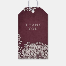 ブルゴーニュのヴィンテージレース結婚ラスト感謝していのユース ギフトタグ