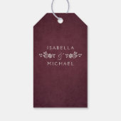 ブルゴーニュのヴィンテージレース結婚ラスト感謝していのユース ギフトタグ (裏面)