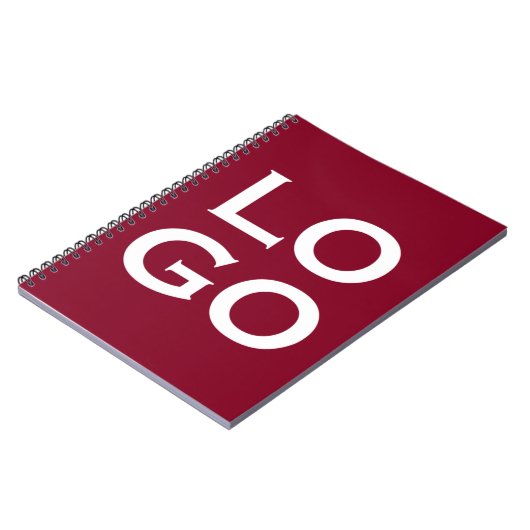 ブルゴーニュの会社カスタムまたはビジネスのロゴ ノートブック (左側)