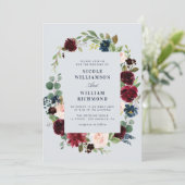 ブルゴーニュの埃っぽいブルー結婚フローラ 招待状 (スタンド正面)