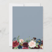 ブルゴーニュの埃っぽいブルー結婚フローラ 招待状 (裏面)