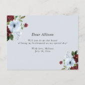 ブルゴーニュの埃っぽい青が私の花嫁のカードになるかな インビテーションポストカード (裏面)