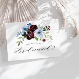 ブルゴーニュの埃っぽい青が私の花嫁のカードになるかな インビテーションポストカード