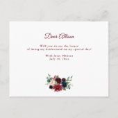 ブルゴーニュの埃っぽい青が私の花嫁のカードになるかな インビテーションポストカード (裏面)