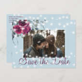 ブルゴーニュの埃の多い青救いライト写真結婚date's 案内ポストカード (正面/裏面)