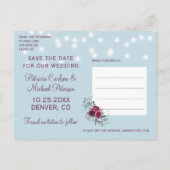 ブルゴーニュの埃の多い青救いライト写真結婚date's 案内ポストカード (裏面)