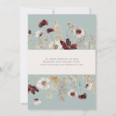 ブルゴーニュの山花 |ティール(緑がかった色)の準備のお知らせ 招待状 (裏面)