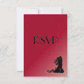 ブルゴーニュの新郎新婦結婚の 出欠カード (裏面)