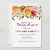 ブルゴーニュの日差しフローラのブライダルシャワー招待 招待状 (正面)