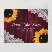 ブルゴーニュの木のひまわり結婚の花 案内ポストカード (正面)