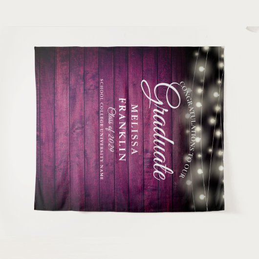 ブルゴーニュの木の弦のライト卒業の背景 タペストリー (正面(横))