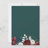 ブルゴーニュの松の緑のフローラ冬の赤ちゃんシャワー 招待状 (裏面)