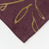 ブルゴーニュの植物パーソナライズされた名とモノグラム フリースブランケット (角)