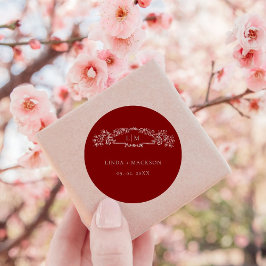 ブルゴーニュの植物紋章モノグラム結婚ズ ラウンドシール