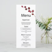 ブルゴーニュの水の色の果実のフローラ結婚のメニュー プログラム (スタンド正面)