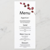 ブルゴーニュの水の色の果実のフローラ結婚のメニュー プログラム (正面)