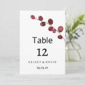 ブルゴーニュの水の色の果実フローラテーブル番号 招待状 (スタンド正面)