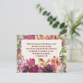 ブルゴーニュの水の色フローラキリスト教の聖書聖句 ポストカード (スタンド正面)